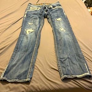 Rock Revival Vintage Blue Jeans 33 waist 34 length. Great condition